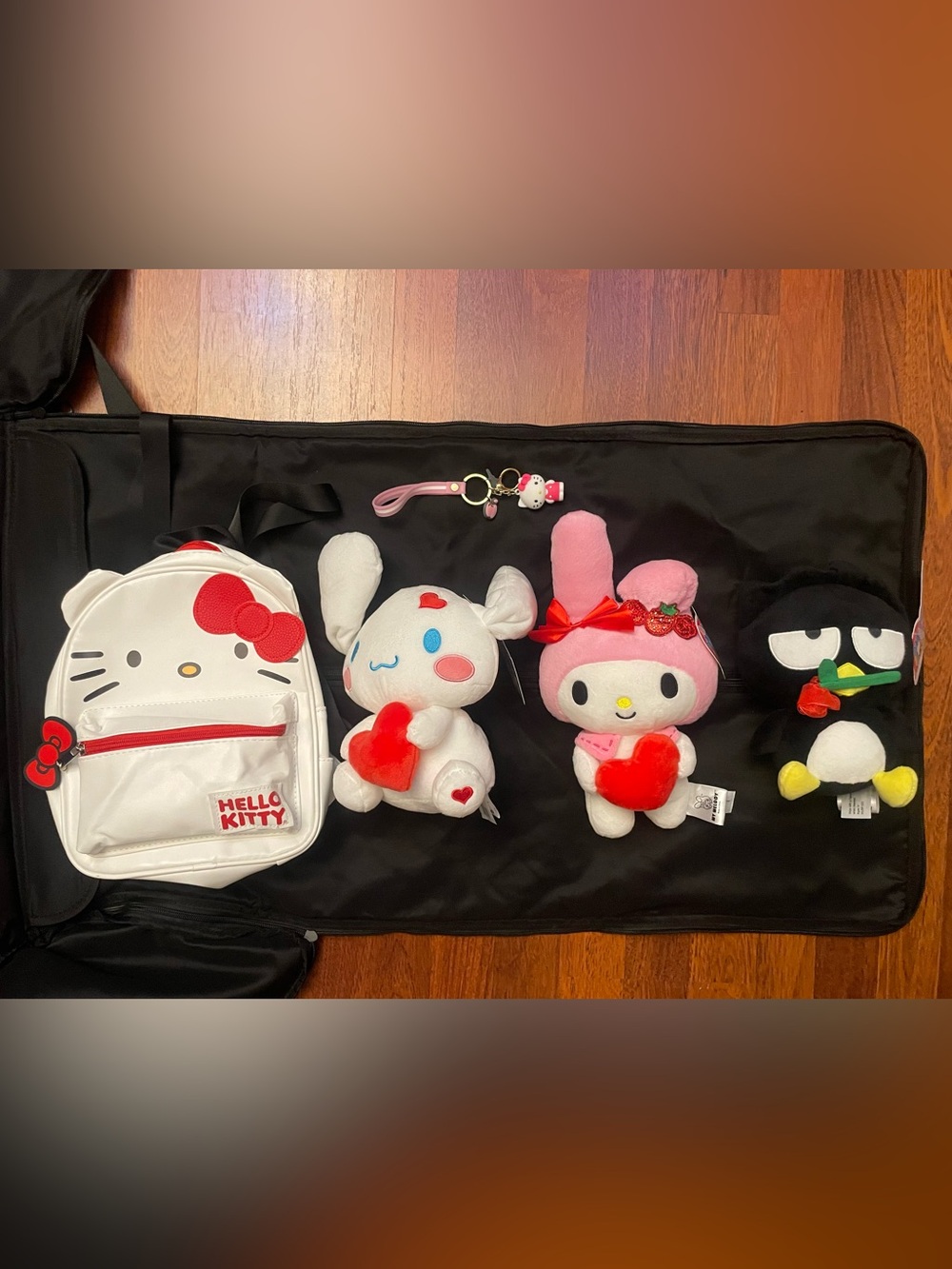 Hello Kitty White Mini Backpack with Red Bow and Plush Set